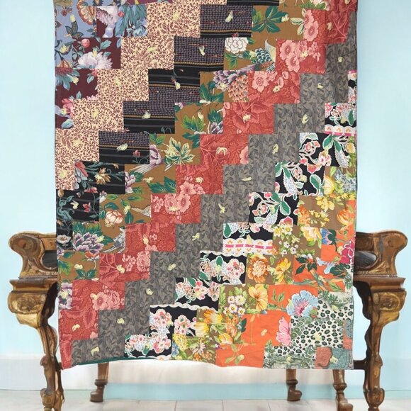 Handcrafted Country Farmhouse Cottage Patchwork‎ Quilt Throw Blanket Bed Scarf - Picture 6 of 8